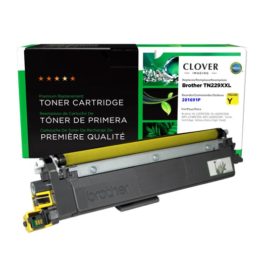 Brother TN229XXLY extra-high-yield yellow North American Remanufactured toner