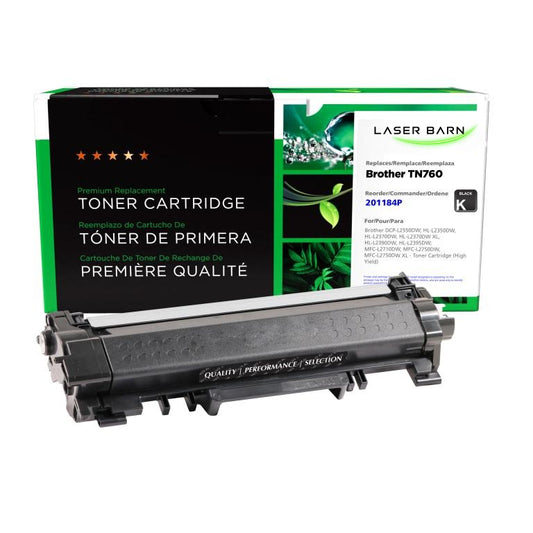 Brother TN760 high yield black North American Remanufactured toner cartridge