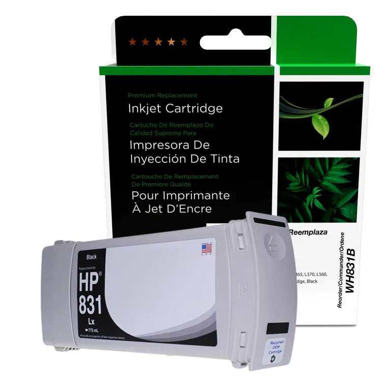 HP 831 (CZ682A) black North American Remanufactured ink cartridge