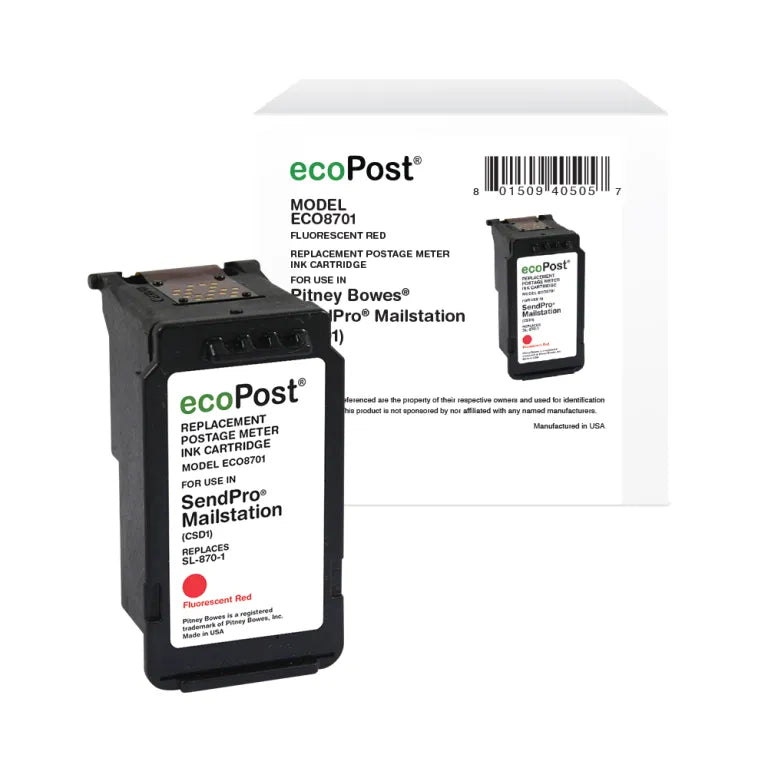 Pitney Bowes SL-870-1 red North American Remanufactured ink cartridge