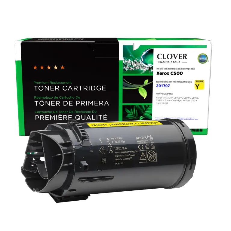 Xerox 106R03868 extra high yield yellow North American Remanufactured toner cartridge for VersaLink C500/C505