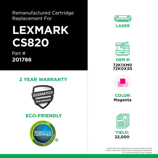 Lexmark CS820 extra-high-yield magenta North American Remanufactured toner