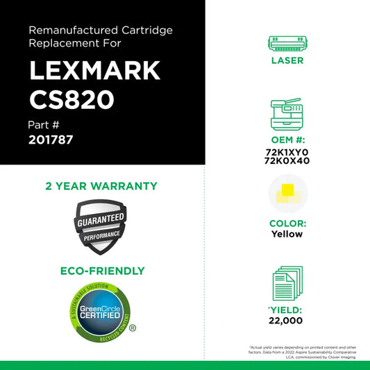 Lexmark CS820 extra-high-yield yellow North American Remanufactured toner