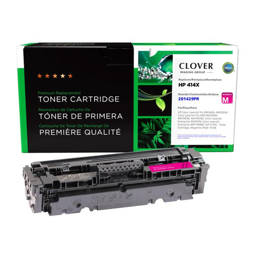 High Yield Magenta Toner Cartridge (Reused OEM Chip) for HP 414X (W2023X)