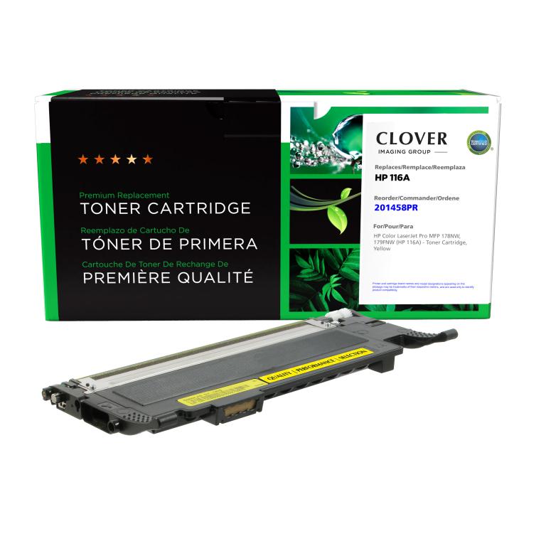Yellow Toner Cartridge (Reused OEM Chip) for HP 116A (HP W2062A)