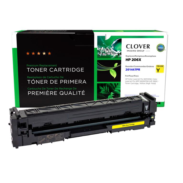 High Yield Yellow Toner Cartridge (Reused OEM Chip) for HP 206X (W2112X)